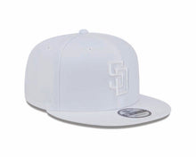 Load image into Gallery viewer, San Diego Padres New Era MLB 9FIFTY 950 Snapback Cap Hat White Crown/Visor White Logo
