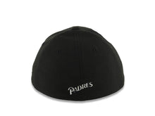 Load image into Gallery viewer, San Diego Padres New Era MLB 39THIRTY 3930 Flexfit Cap Hat Black Crown/Visor White Logo
