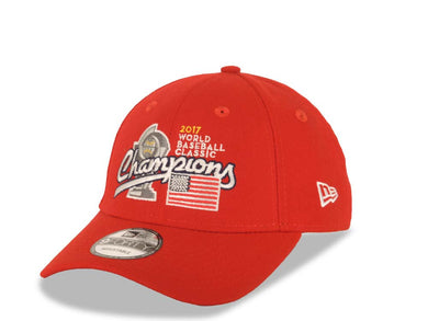USA WBC New Era 9FORTY 940 Adjustable Cap Hat Red Crown/Visor Team Color Logo Champions