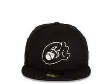 Load image into Gallery viewer, Charros de Jalisco New Era LMP 59FIFTY 5950 Fitted Cap Hat Black Crown/Visor Black/White Logo Gray UV
