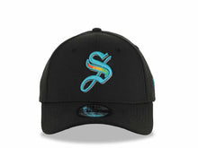 Load image into Gallery viewer, Saraperos de Saltillo New Era LMB 39THIRTY 3930 Flexfit Cap Hat Black Crown/Visor Team Color Logo Black UV
