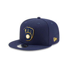 Load image into Gallery viewer, Milwaukee Brewers New Era MLB 9FIFTY 950 Snapback Cap Hat Navy Blue Crown/Visor Team Color Logo
