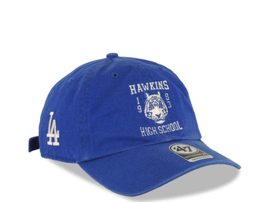 Los Angeles Dodgers '47 Brand MLB Clean Up Adjustable Stranger Things Cap Hat Royal Blue Crown/Visor Team Color Logo (1983 Hawkins High School)