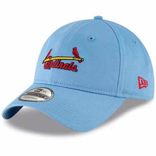 Load image into Gallery viewer, St. Louis Cardinals New Era MLB 9TWENTY 920 Adjustable Cap Hat Sky Blue Crown/Visor Red/Yellow/Black Logo
