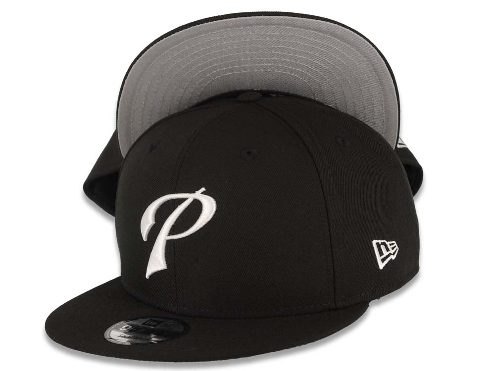 San Diego Padres New Era MLB 9FIFTY 950 Snapback Cap Hat Black Crown/Visor White Script P Logo Gray UV