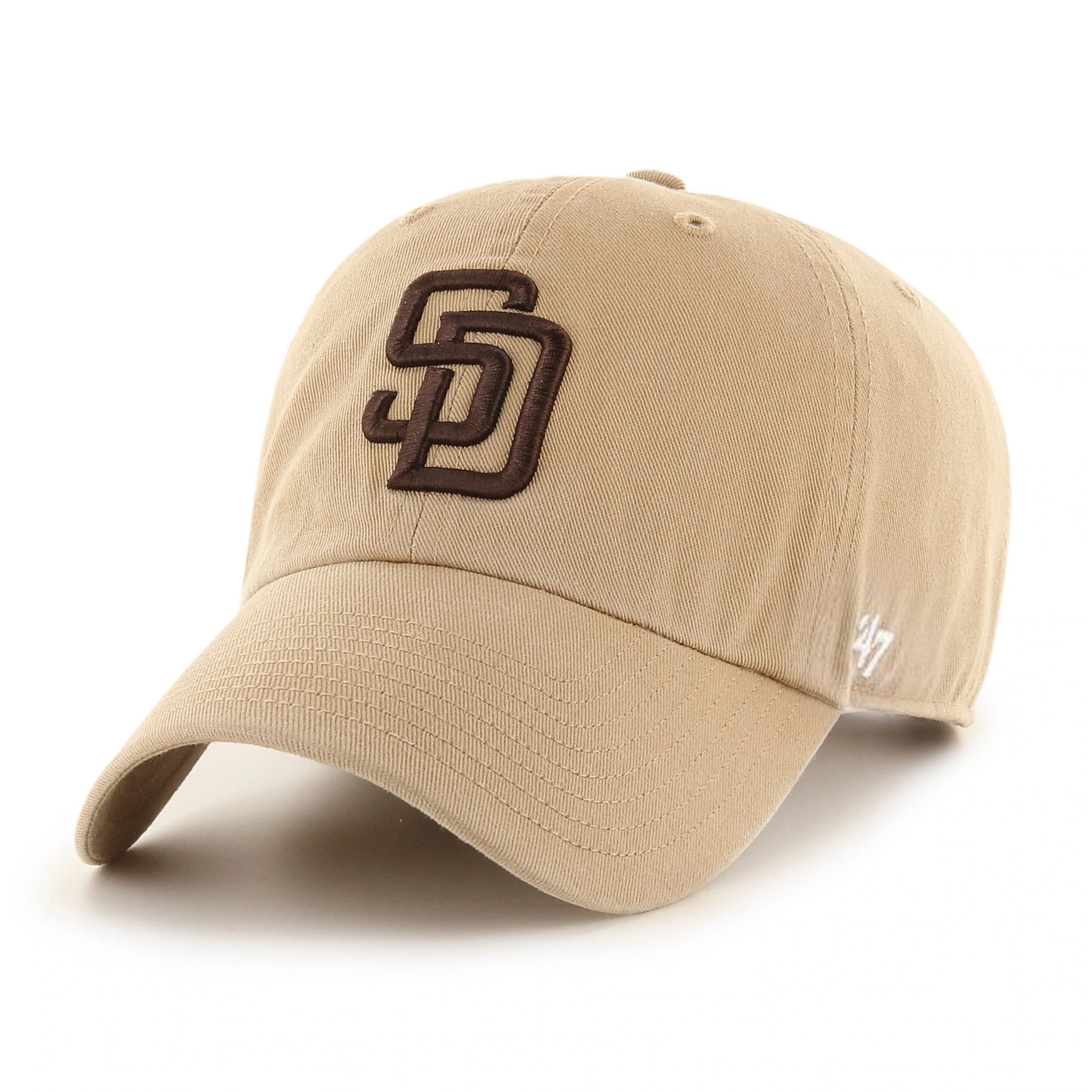 San Diego Padres '47 Brand MLB Clean Up Adjustable Cap Hat Khaki