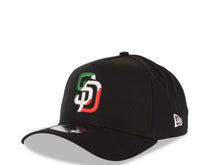 Load image into Gallery viewer, San Diego Padres New Era MLB 9FORTY 940 Adjustable A-Frame Cap Hat Black Crown/Visor Green/White/Red Logo 40th Anniversary Side Patch Gray UV
