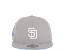 Load image into Gallery viewer, San Diego Padres New Era MLB 9FIFTY 950 Snapback Cap Hat Gray Crown/Visor White Logo 1998 World Series Side Patch Stone UV
