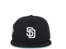 Load image into Gallery viewer, San Diego Padres New Era MLB 9FIFTY 950 Snapback Cap Hat Black Crown/Visor White Logo 1998 World Series Side Patch Green UV
