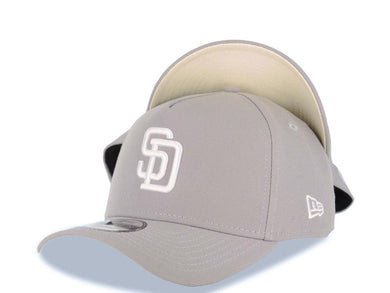 San Diego Padres New Era MLB 9FORTY 940 Adjustable A-Frame Cap Hat Gray Crown/Visor White Logo Stone UV