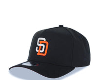 Load image into Gallery viewer, San Diego Padres New Era MLB 9FORTY 940 Adjustable A-Frame Cap Hat Black Crown/Visor White/Orange Logo 40th Anniversary Side Patch Orange UV
