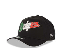 Load image into Gallery viewer, Los Angeles Dodgers New Era MLB 9FORTY 940 Adjustable A-Frame Cap Hat Black Crown/Visor Green/Whit/Red Script Logo 100th Anniversary Side Patch
