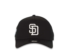 Load image into Gallery viewer, San Diego Padres New Era MLB 9FORTY 940 Adjustable A-Frame Cap Hat Black Crown/Visor White Logo 1998 World Series Side Patch Gray UV
