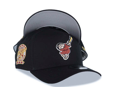 San Diego Padres New Era MLB 9FORTY 940 Adjustable A-Frame Cap Hat Black Crown/Visor Maroon Swinging Friar Logo 25th Anniversary Side Patch
