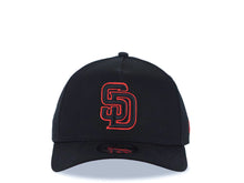 Load image into Gallery viewer, San Diego Padres New Era MLB 9FORTY 940 Adjustable A-Frame Cap Hat Black Crown/Visor Black/Red Logo Red UV
