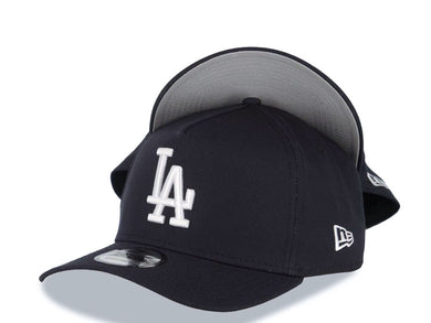 Los Angeles Dodgers New Era MLB 9FORTY 940 Adjustable A-Frame Cap Hat Navy Blue Crown/Visor White Logo Gray UV