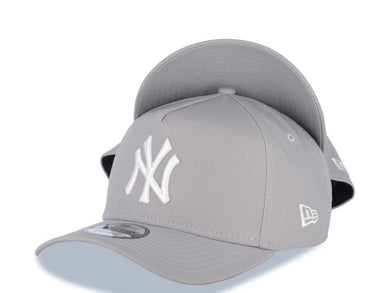 New York Yankees New Era MLB 9FORTY 940 Adjustable A-Frame Cap Hat Gray Crown/Visor White Logo