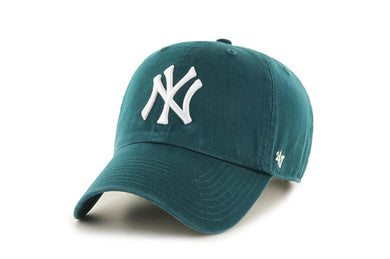 New York Yankees '47 Brand MLB Clean Up Adjustable Cap Hat Dark Green Crown/Visor White Logo