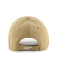 Load image into Gallery viewer, Los Angeles Dodgers &#39;47 Brand MLB Clean Up Adjustable Cap Hat Light Brown Crown/Visor White Logo
