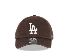 Load image into Gallery viewer, Los Angeles Dodgers &#39;47 Brand MLB Clean Up Adjustable Cap Hat Brown Crown/Visor White Logo
