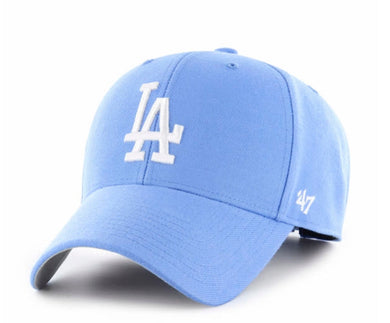 Los Angeles Dodgers '47 Brand MLB Clean Up Adjustable Cap Hat Sky Blue Crown/Visor White Logo