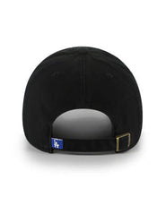 Load image into Gallery viewer, Los Angeles Dodgers &#39;47 Brand MLB Clean Up Adjustable Cap Hat Black Crown/Visor White Text/Script with Flawless Logo
