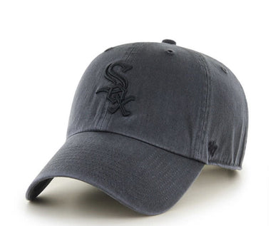 Chicago White Sox '47 Brand MLB Clean Up Adjustable Cap Hat Dark Gray Crown/Visor Black Logo