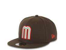 Load image into Gallery viewer, Mexico New Era 9FIFTY 950 Snapback Cap Hat Brown Crown/Visor Red/Green/White Logo Mexico Flag Side Patch Green UV
