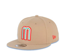 Load image into Gallery viewer, Mexico New Era 9FIFTY 950 Snapback Cap Hat Khaki Crown/Visor Red/White/Green Logo Mexico Flag Side Patch Green UV
