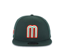 Load image into Gallery viewer, Mexico New Era 9FIFTY 950 Snapback Cap Hat Dark Green Crown/Visor Red/White/Green Logo Mexico Flag Side Patch Gray UV
