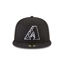 Load image into Gallery viewer, (Youth) Arizona Diamondbacks New Era MLB 59FIFTY 5950 Kid Fitted Cap Hat Black Crown/Visor Black/White Logo
