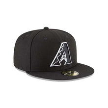 Load image into Gallery viewer, (Youth) Arizona Diamondbacks New Era MLB 59FIFTY 5950 Kid Fitted Cap Hat Black Crown/Visor Black/White Logo
