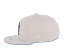 Load image into Gallery viewer, Mexico New Era WBC 59FIFTY 5950 Fitted Cap Hat Stone Crown/Visor Pink/Dark Gray Logo Mexico Flag Side Patch Pink UV
