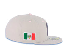 Load image into Gallery viewer, Mexico New Era WBC 59FIFTY 5950 Fitted Cap Hat Stone Crown/Visor Pink/Dark Gray Logo Mexico Flag Side Patch Pink UV
