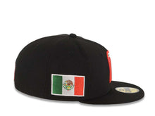 Load image into Gallery viewer, Mexico New Era WBC 59FIFTY 5950 Fitted Cap Hat Black Crown/Visor Team Color Logo With Texas State Map Mexico Flag Side Patch Gray UV
