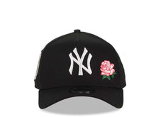 Load image into Gallery viewer, New York Yankees New Era MLB 9FORTY 940 Adjustable A-Frame Cap Hat Black Crown/Visor White Logo With Rose 2000 Subway Series Side Patch Pink UV
