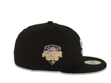 Load image into Gallery viewer, (Youth) San Diego Padres New Era MLB 59FIFTY 5950 Kid Fitted Cap Hat Black Crown/Visor White/Maroon Logo 1992 All-Star Game Side Patch Green UV
