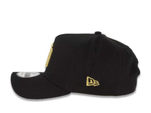 Load image into Gallery viewer, San Diego Padres New Era MLB 9FORTY 940 A-Frame Adjustable Cap Hat Black Crown/Visor Metallic Gold Logo 1998 World Series Side Patch Metallic Gold UV
