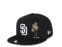 Load image into Gallery viewer, San Diego Padres New Era MLB 9FIFTY 950 Snapback Cap Hat Black Crown/Visor White Logo With Palm Tree 40th Anniversary Side Patch Pink UV
