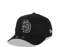 Load image into Gallery viewer, San Diego Padres New Era MLB 9FORTY 940 Adjustable A-Frame Cap Hat Black Crown/Visor Black/White Logo 40th Anniversary Side Patch Gray UV
