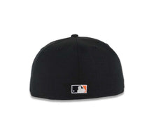 Load image into Gallery viewer, (Youth) San Diego Padres New Era MLB 59FIFTY 5950 Kid Fitted Cap Hat Black Crown/Visor White/Orange Logo 40th Anniversary Side Patch Orange UV
