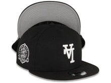 Load image into Gallery viewer, Los Angeles Dodgers New Era MLB 9FIFTY 950 Snapback Cap Hat Black Crown/Visor White Upside Down Logo 60th Anniversary Side Patch Gray UV
