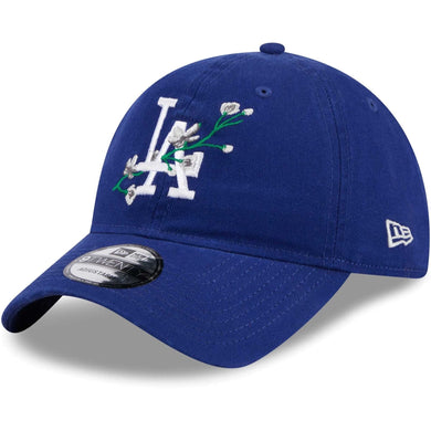 Los Angeles Dodgers New Era MLB 9TWENTY 920 Adjustable Cap Hat Royal Blue Crown/Visor White Logo (Game Day Bloom Flower)