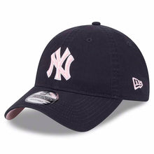 Load image into Gallery viewer, New York Yankees New Era MLB 9TWENTY 920 Adjustable Cap Hat Navy Blue Crown/Visor Pink/White Logo (Mother&#39;s Day)
