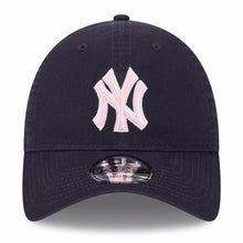 Load image into Gallery viewer, New York Yankees New Era MLB 9TWENTY 920 Adjustable Cap Hat Navy Blue Crown/Visor Pink/White Logo (Mother&#39;s Day)
