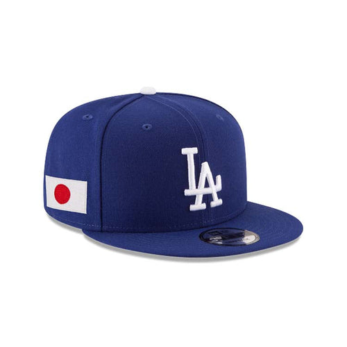 Los Angeles Dodgers New Era MLB 9FIFTY 950 Snapback Cap Hat Royal Blue Crown/Visor White Logo Japan Flag Side Patch