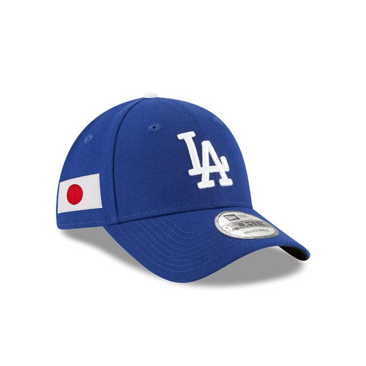 Los Angeles Dodgers New Era MLB 9FORTY 940 Adjustable Cap Hat Royal Blue Crown/Visor White Logo Japan Flag Side Patch