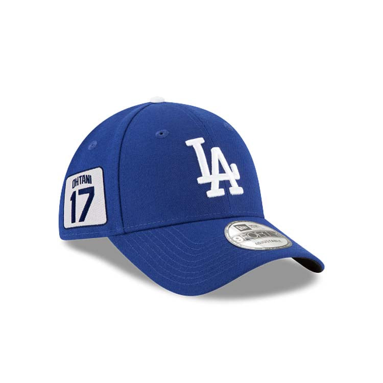Los Angeles Dodgers New Era MLB 9FORTY 940 Adjustable Cap Hat Royal Blue Crown/Visor White Logo Shohei Ohtani 17 Side Patch