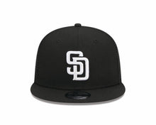 Load image into Gallery viewer, San Diego Padres New Era MLB 9FIFTY 950 Snapback Mesh Trucker Cap Hat Black Crown/Visor White Logo
