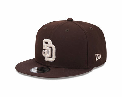 San Diego Padres New Era MLB 9FIFTY 950 Snapback Cap Hat Brown Crown/Visor Gray/White Logo